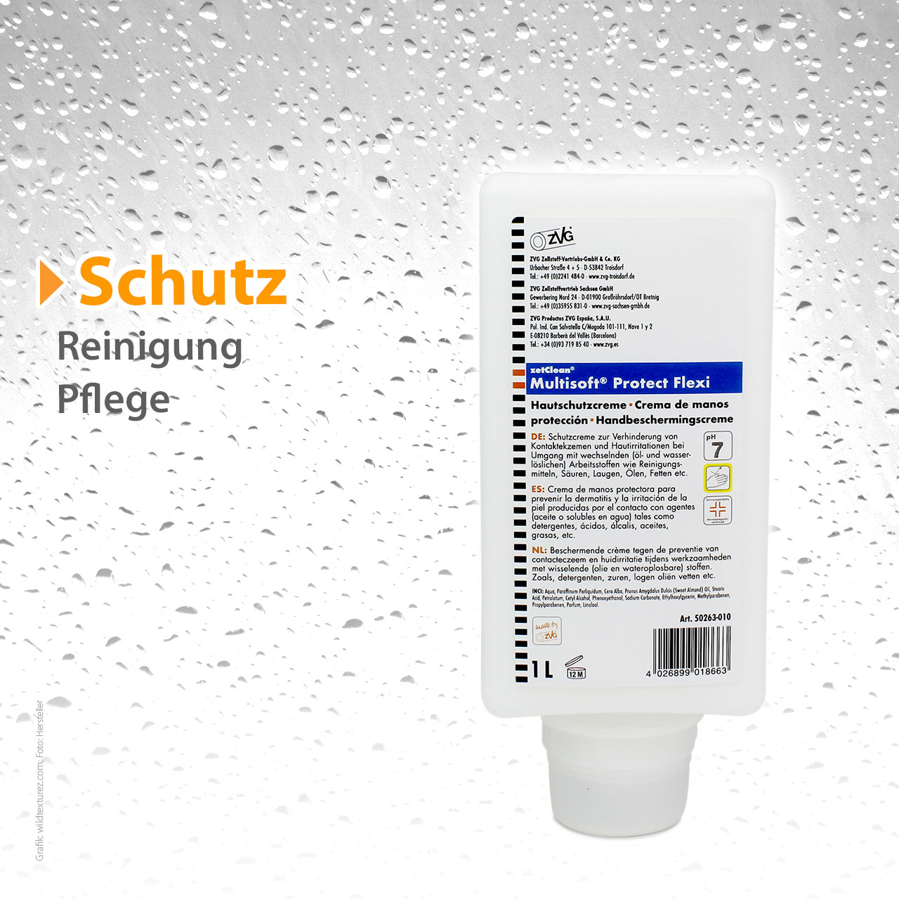 zetClean® Hautschutzcreme Multisoft® Protect Flexi Farben-Frikell WTB