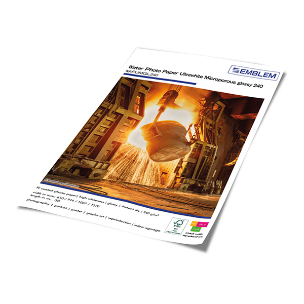 EMBLEM Water Photopaper Ultrawhite Microporous Glossy 240 WAPUMGL240 Farben-Frikell WTB