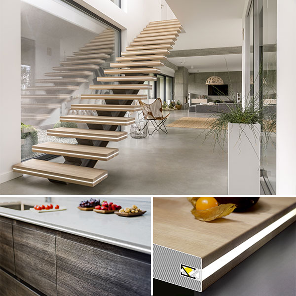 LED Profil P13, Leuchtlinien Einfräsprofil Farben-Frikell WTB